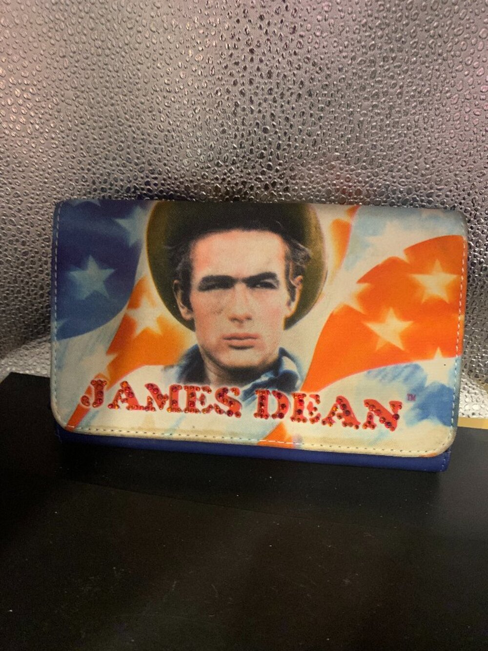 James Dean Rhinestone Letter Canvas Wallet selling as is